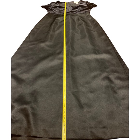 PAPELL BOUTIQUE Black Velvet Long Evening Dress 12 Long‎ Sleeve Vintage Glamor - Picture 8 of 8